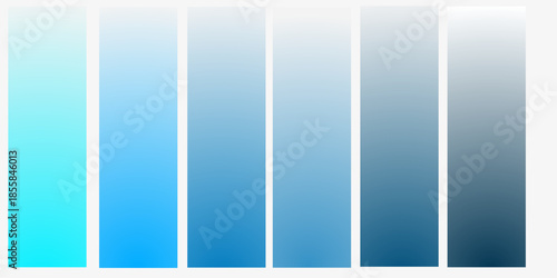 Blue color palette collection. Examples of blue abstract design palettes.