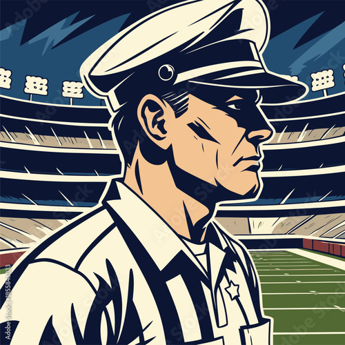 vector illustration of an American football referee