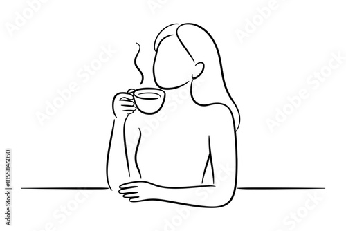A person holds a cup of steaming coffee, enjoying a moment of warmth and refreshment.