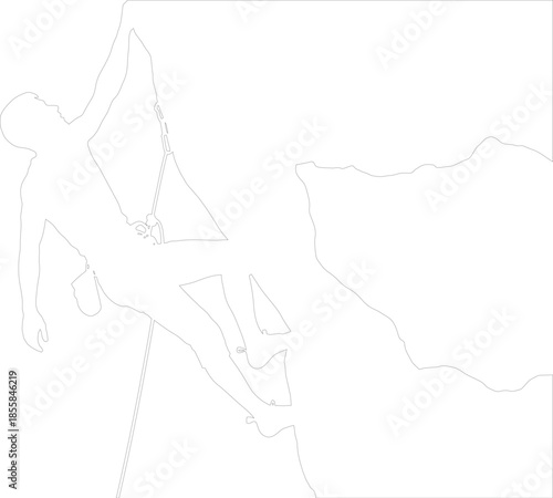 Rock Climber Outline Vector Illustration Mountaineering Silhouette Graphic