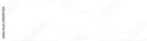 Minimalist Vector Outline of Islamic Prayer Prostration Sujud