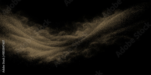 Abstract motion of black and white smoke swirling like dark storm clouds against a night sky backdrop with a moonlit glow and fog
