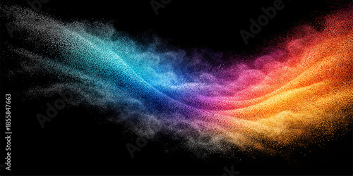 Abstract colorful blue background featuring a fractal glow of light and smoke patterns that create a cosmic fire texture for an artistic space wallpaper design