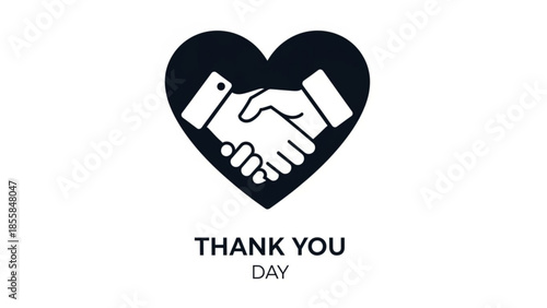 Gratitude and love concept with handshake in heart shape for thank you day