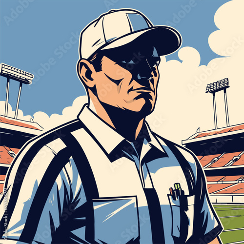 vector illustration of an American football referee