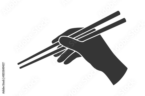 箸を持つ手のシルエットアイコン