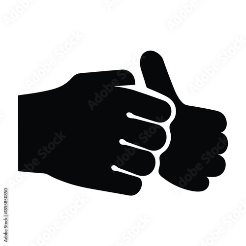 Silhouette of two hands giving a thumbs up gesture in approval