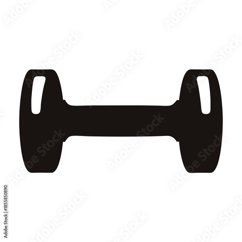 Isolated Black Dumbbell Weight for Fitness Training on a White Background