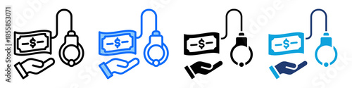 Dirty Money Icon Set Multi Style Vector Illustration