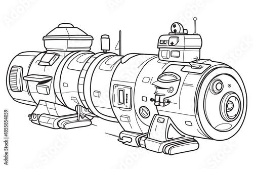 Futuristic Spacecraft Coloring Page for Kids