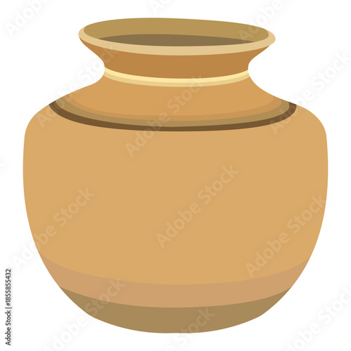 Traditional clay pot illustration isolated on transparent background