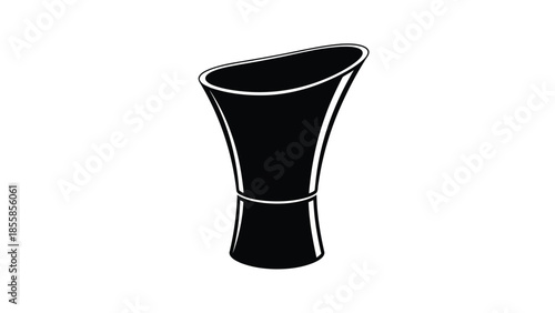 Black silhouette of a jumbo shot glass on a isolated on white background