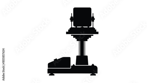 Laboratory shaker machine silhouette for scientific experiments and chemical mixing isolated on white background