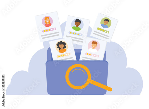 Human resource management and hiring concept. Job interview, recruitment agency