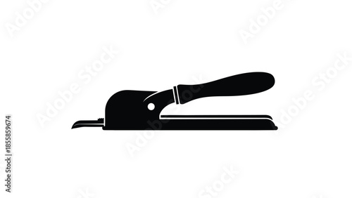 Black silhouette of a paper cutter on a isolated on white background