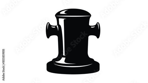 Black silhouette of a chess pawn isolated on white background
