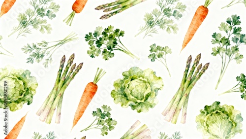 Watercolor vegetable pattern