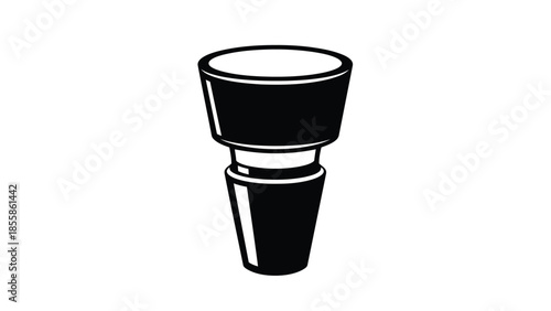 Black silhouette of a funnel on a isolated on white background