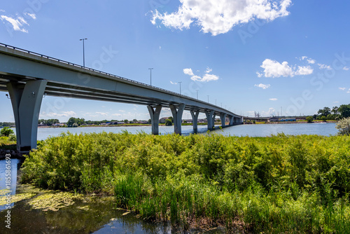 The Liberty Memorial Bridge across Missouri River in Bismarck, North Dakota 