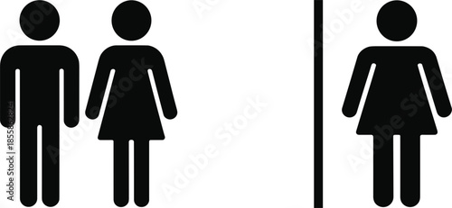 Male and Female Figures Indicating Restroom Entrance and Separation toilet bathroom