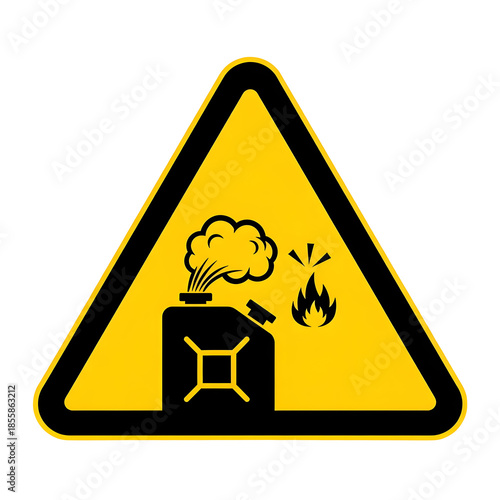 Flammable Liquid Warning Sign isolated on transparent background