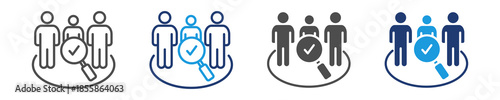 human resources icon set multiple style
