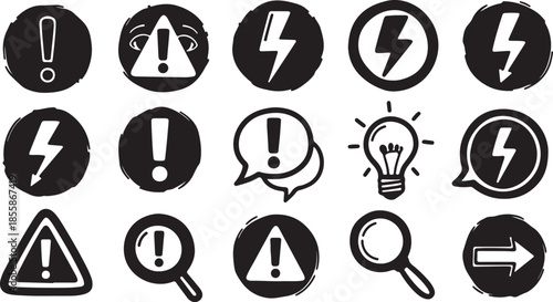 Set of number and symbol icons vector design