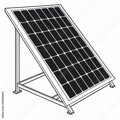 solar panel on white background