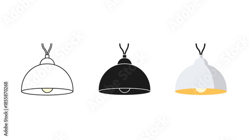 Pendant light fixtures in various designs Vector