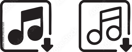 Music Note Audio Icon Set for Sound and Media Applications