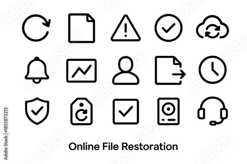 Icon set for online file restoration and management