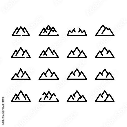 set of mountain icon