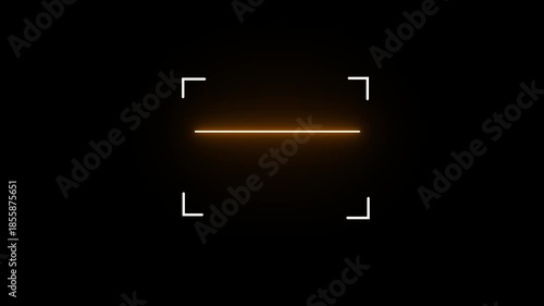 scanner icon animation isolated scanner neon shine icon animation .fingerprint biometric scanning animation.Scanning icon animation with minimal lines and glowing square effects on dark modern digital