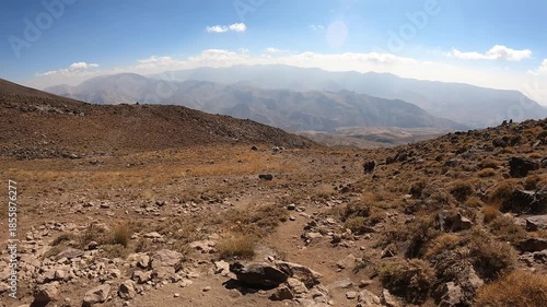 View from volcano Damavand in Elbrus mountain range, Iran