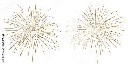 Golden Fireworks Explosion Vector Design for Celebrations and Festive Decor