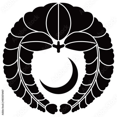 	家紋です。下がり藤に三日月といいます。