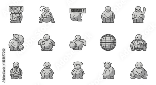 Collection of Cartoon Characters and Objects.