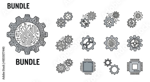 Collection of Mechanical Gears and Cogs.