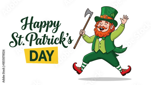 Happy St. Patricks Day Leprechaun Character Illustration.