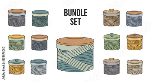 Collection of Various Cylindrical Containers.