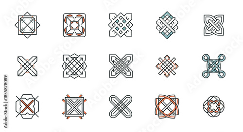 Collection of Various Geometric Symbols and Icons.