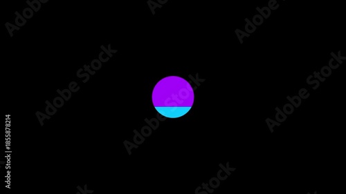 Color Swipe Loading Dot Animation on Black Background, Looping Progress Indicator, Neon Glowing Motion, UI UX Interface, Digital Preloader