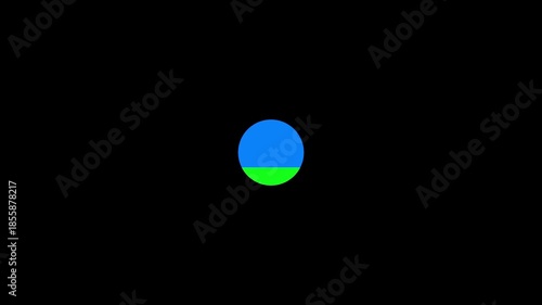 Color Swipe Loading Dot Animation on Black Background, Looping Progress Indicator, Neon Glowing Motion, UI UX Interface, Digital Preloader