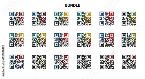 Colorful QR Code Bundle for Scanning.
