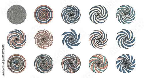 Colorful Swirly Lollipops on White Background.