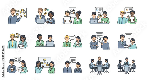 Diverse Group of People Communicating Effectively.