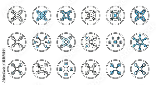 Molecular Structure Icons in Circular Frames.