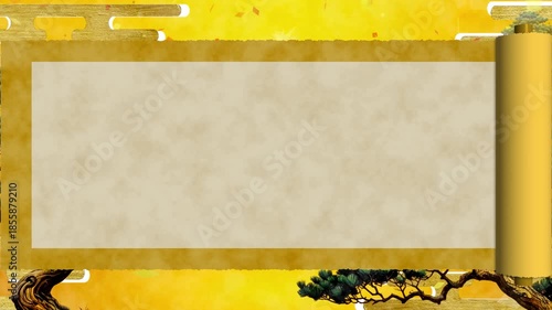 日本スタイルの巻物が開く和風オープニング映像：松