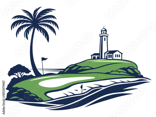 Golf Resort Logo Vector