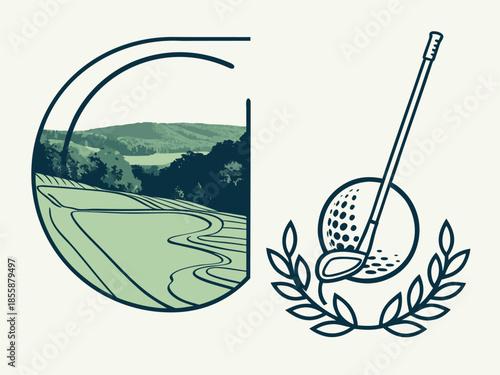 Minimalist Golf Course Logo